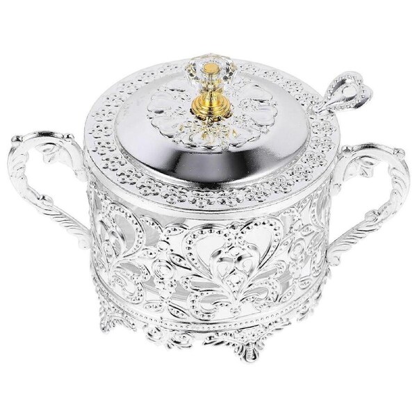 Iron Art Glass Seasoning Storage Container Condiment Jar Seasoning Box with Lid