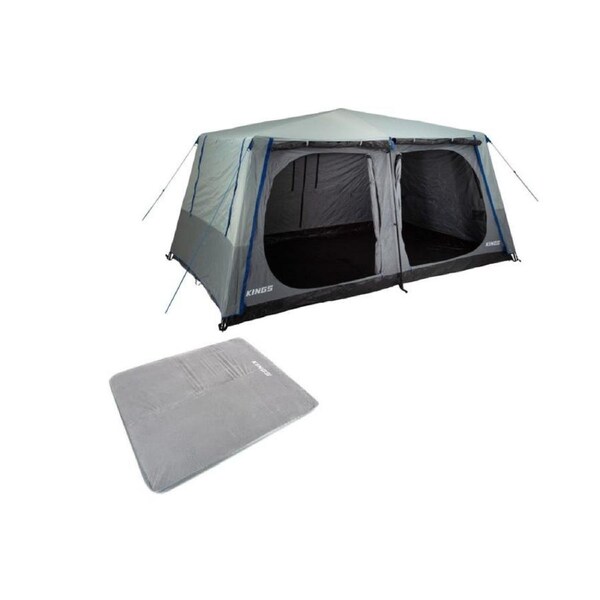 Kings 6-8 Person Tent quick set up + Queen Self Inflating Foam Mattress