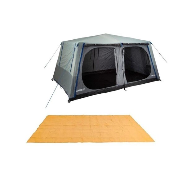 Kings 6-8 Person Tent polyester quick set up+ Mesh Flooring -5 x 2.5m