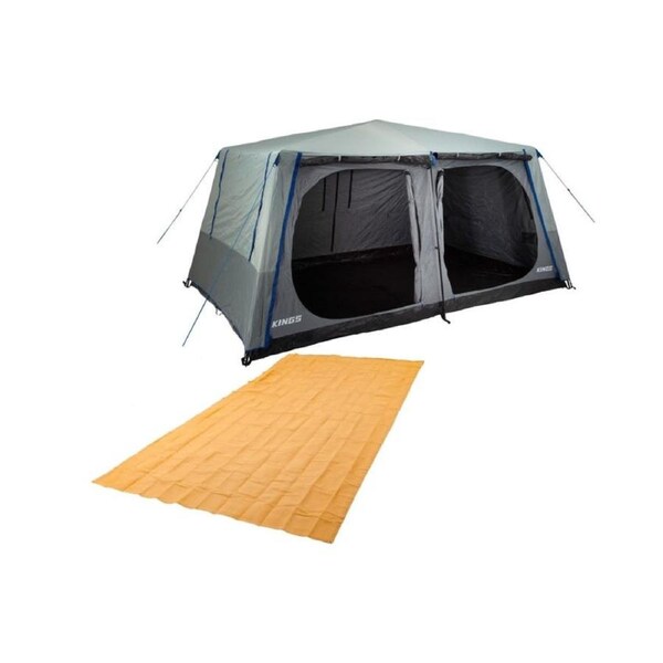 Kings 6-8 Person Tent polyester quick set up+ Mesh Flooring - 6 x 3m