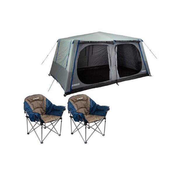 Kings 6-8 Person Tent polyester quick set up+ 2x Sofa Chair