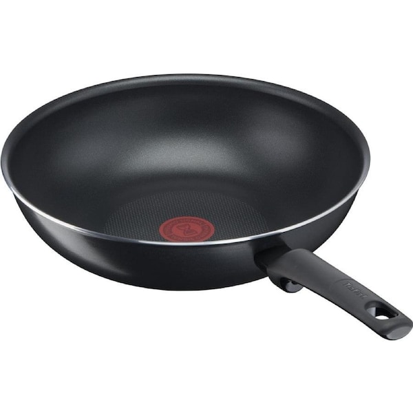 Tefal 28cm Non-Stick Titanium Wok - Hardwearing Cooking Pan Cookware