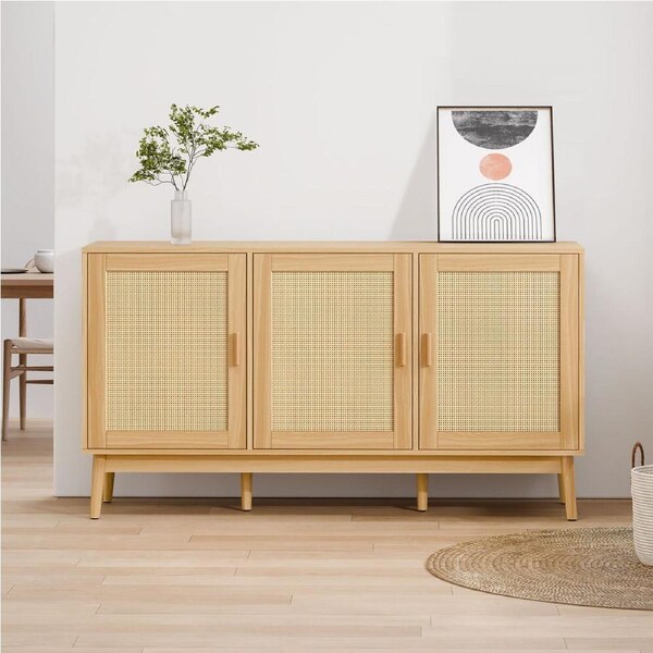 ALFORDSON Buffet Sideboard Cupboard Cabinet Rattan Doors Storage Kitchen Hallway
