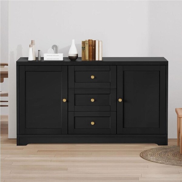 ALFORDSON Buffet Sideboard Cupboard Cabinet Storage Drawers Black Pantry Hallway