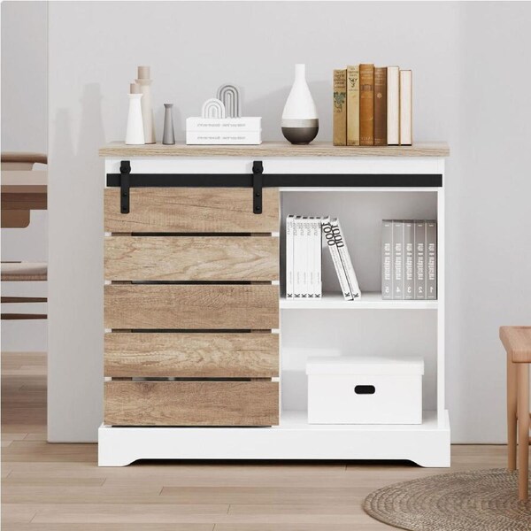 ALFORDSON Buffet Sideboard Cabinet Storage Cupboard Sliding Door Pantry White