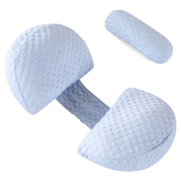 Catzon Pregnancy Side Sleep Pillow Washable Supports Back Belly HIPS and Legs-Blue