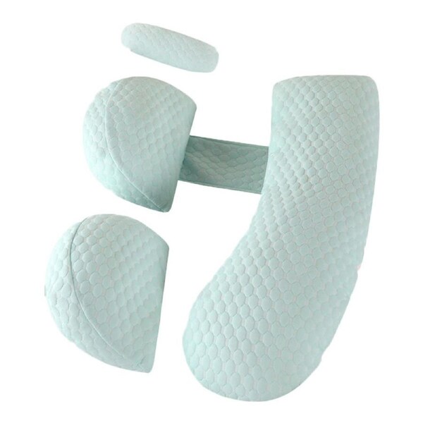 Catzon 4 Pcs Pregnancy Pillow with Detachable & Adjustable Cover for Body Support-Green2