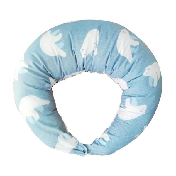 Catzon Pregnancy Body Pillow 120cm C Shaped for Side Sleeping Anxiety Relief-Blue Bear