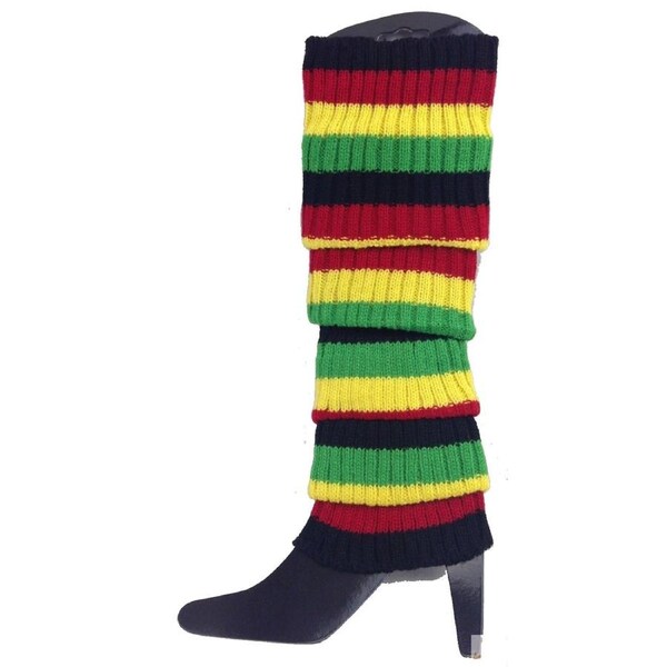 24x Womens Leg Warmers Disco Winter Knit Dance Party Crochet Legging Socks Costume - Indigenous Colours