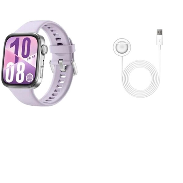 Huawei Fit 4 Silver Aluminium Case Watch (Purple Fluoroelastomer Strap)