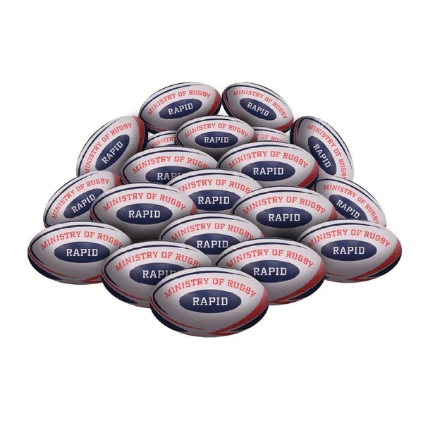 STRADIA "RAPID" Size 5 Rugby Union Ball - "School-Level Durability with MAX Pimple Grip" - Pack of 20 with FREE Mesh Storage Bag