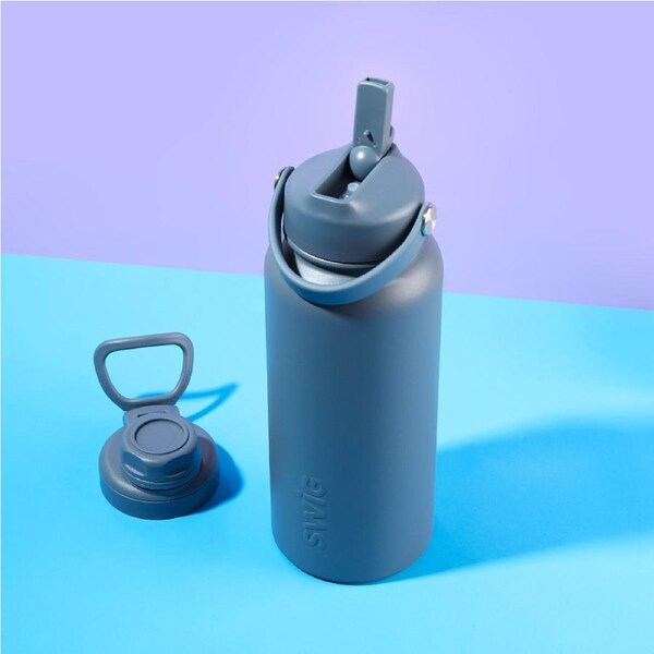 SWIG Charcoal Water Bottle with Two Lids 950mL
