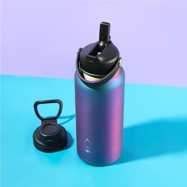 SWIG Iridescent Water Bottle with Two Lids 950mL