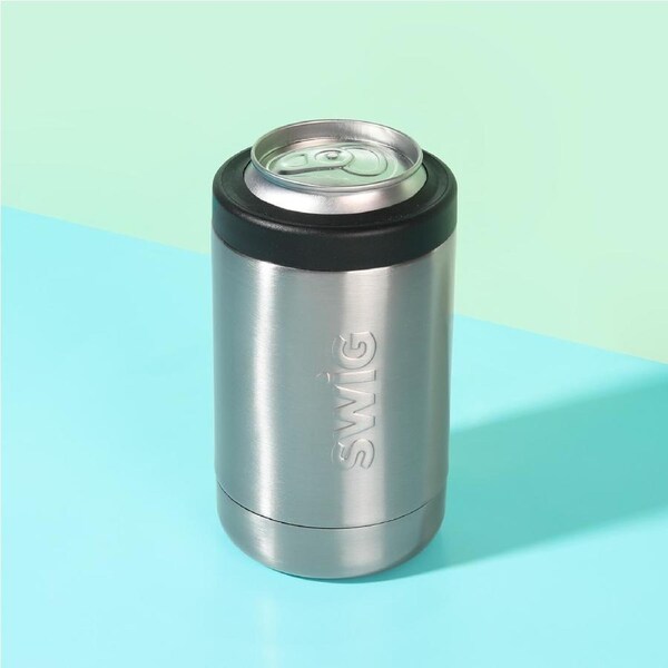 SWIG Silver Stainless Can Cooler