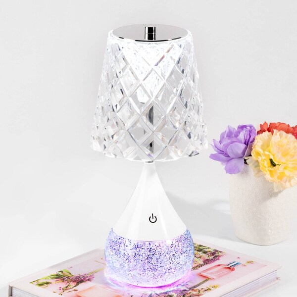 Glitter Base Table Lamp - Violet