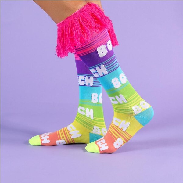 Undakuva Boss Bitch Rainbow Tassel Festival Socks
