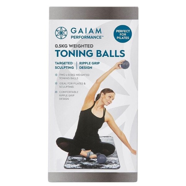 Gaiam Performance Ripple Grip Pilates Toning Balls Pair 500g