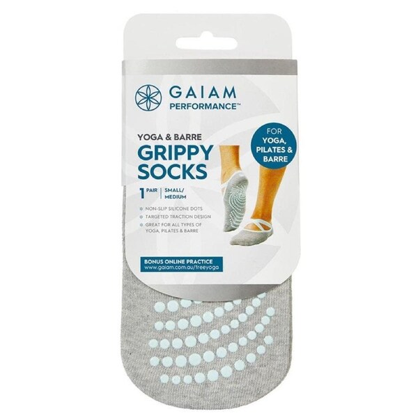 Gaiam Performance Pilates & Barre Grippy Sock Mint