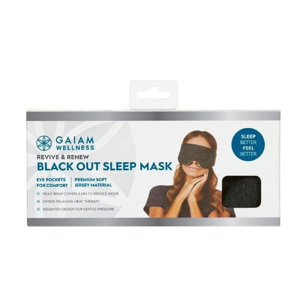 Gaiam Wellness Revive & Renew Black Out Sleep Mask