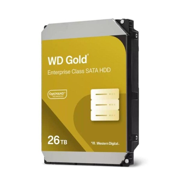 Western Digital WD Gold Enterprise Class SATA HDD - 26TB 3.5' SATA 6Gb/s 7200RPM 512MB 291MB/s 5yrs warranty WD261KRYZ