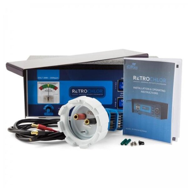 RetroChlor CW20SC - 20g/h Chlorinator - Generic Replacement for Clearwater C140 / C170 / C200 - Reverse Polarity / Self Cleaning