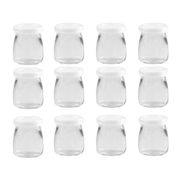 Milk Parfait +Lids Jars Bottle Glass Pudding Jars Glass for Yogurt Milk 100ML