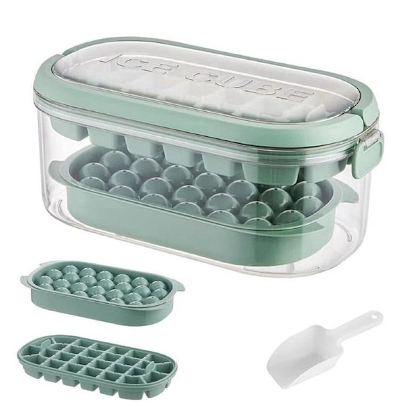 54 Grids Ice Cube Tray Scoop Set 4 in 1 Ice Cube Mould Storage Box Lid