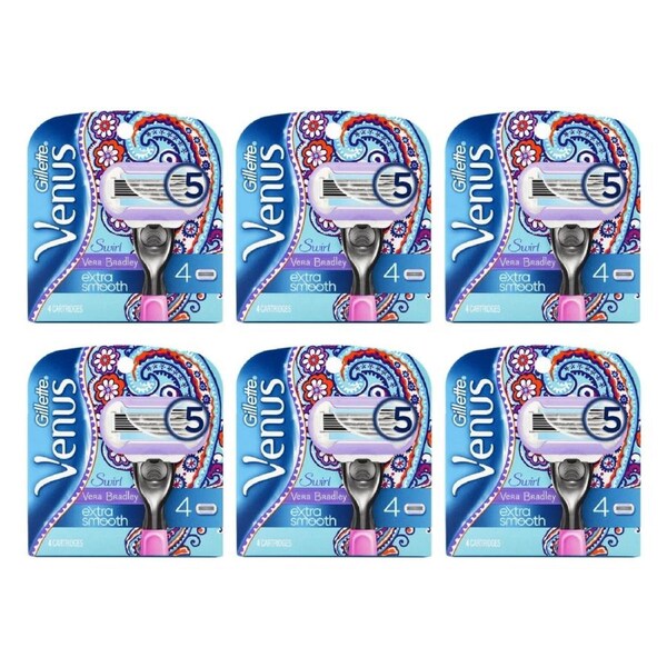 6x Gillette Venus Extra Smooth Blade Refills 4 Pack