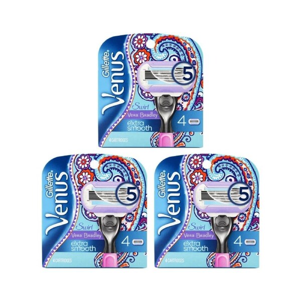 3x Gillette Venus Extra Smooth Blade Refills 4 Pack
