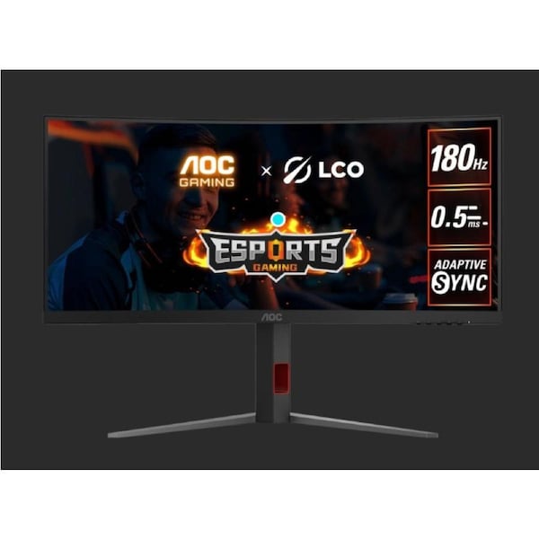 AOC 34' WQHD VA,1500R,180Hz,1ms,Adaptive Sync,HDR10,Shadown Control,Dark Boost,Flicker Free,Low blue mode,Gaming mode