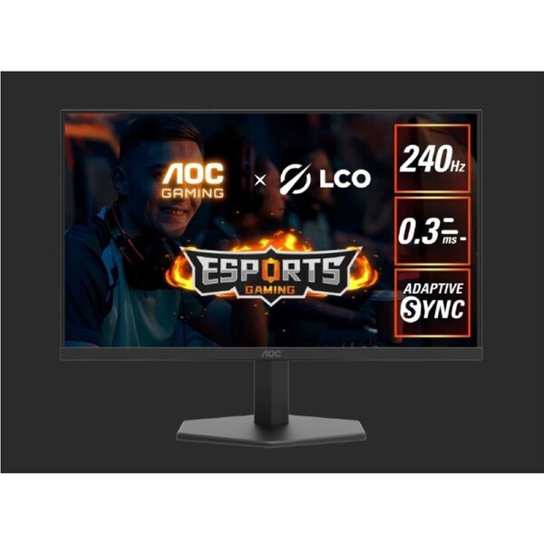 AOC 23.8' IPS 1920 x 1080 FHD, 240Hz, HDR10, 0.3ms,Adaptive Sync,HDMI 2.0 x 1, DisplayPort 1.4 x 1, Gaming Monitor