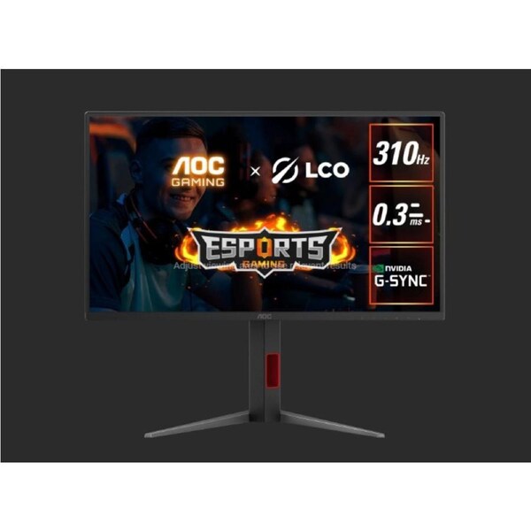 AOC 24.5' Fast IPS,1920 1080 FHD, 310Hz, 0.3ms, HDR400, HAS Stand, G-sync Compatible Gaming Monitor