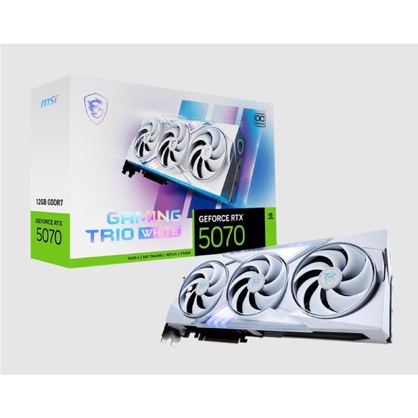 MSI nVidia GeForce RTX 5070 12G GAMING TRIO OC WHITE,PCI Express Gen 5, Boost: 2610 MHz, CUDA 6144 Units, 12GB GDDR7, HDMI x 1