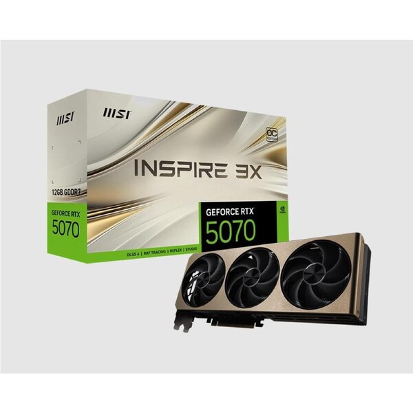 MSI nVidia GeForce RTX 5070 12G INSPIRE 3X OC, PCI Express Gen 5, Boost: 2542 MHz, CUDA 6144 Units, 12GB GDDR7, HDMI x 1