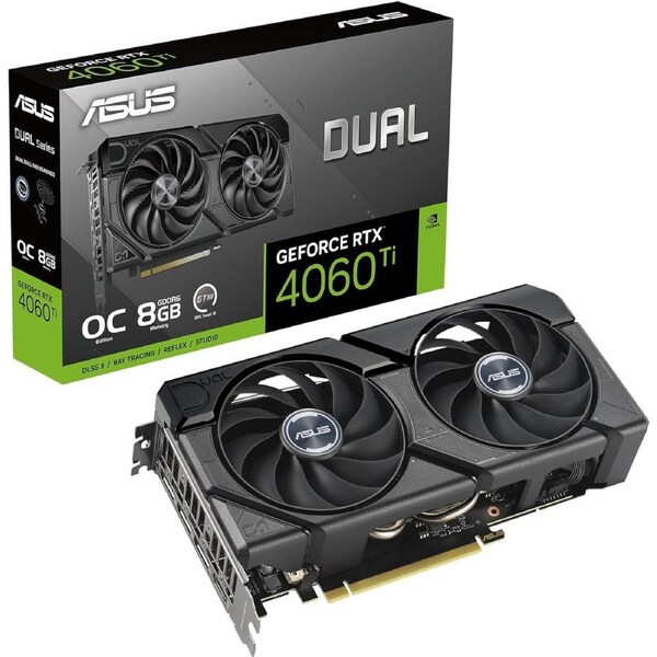 ASUS nVidia GeForce DUAL-RTX4060TI-8G-EVO RTX 4060 Ti EVO OC Edition 8GB GDDR6 is designed for broad compatibility with Axial-tech fan design