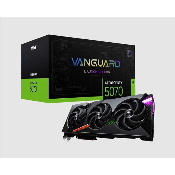 MSI nVidia GeForce RTX 5070 12G VANGUARD SOC LAUNCH EDITION, PCI Express Gen 5, Boost: 2640 Mhz, CUDA 6144 Units, 12GB GDDR7, HDMI x 1