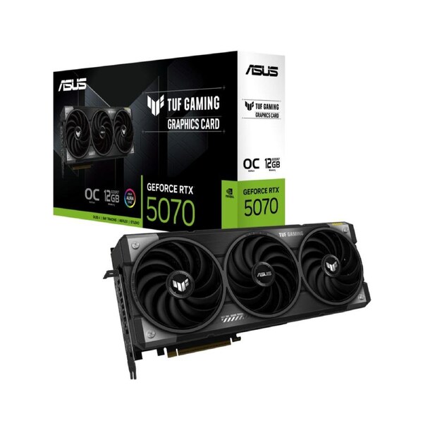 ASUS nVidia GeForce TUF-RTX5070-O12G- GAMING RTX5070,HDMI*1,DP*3,12G,D7 The Prime RTX 5070 features a 2.5 slot design with a carefully arranged layout