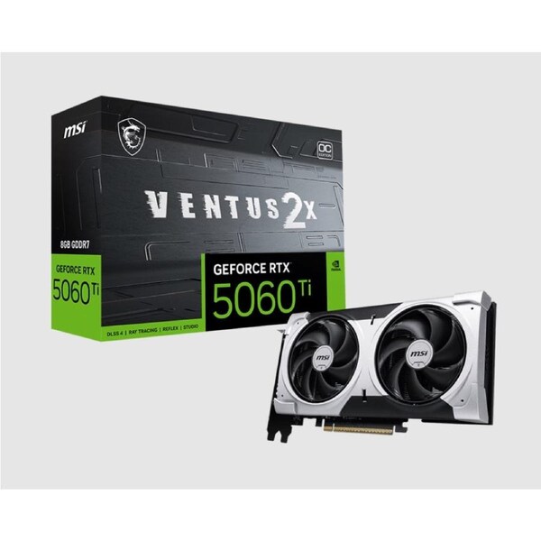 MSI nVidia GeForce RTX 5060 Ti 8G VENTUS 2X OC PLUS, PCI Express Gen 5 x16, Boost: 2602 MHz, CUDA 4608 Units, 8GB GDDR7, HDMI x 1