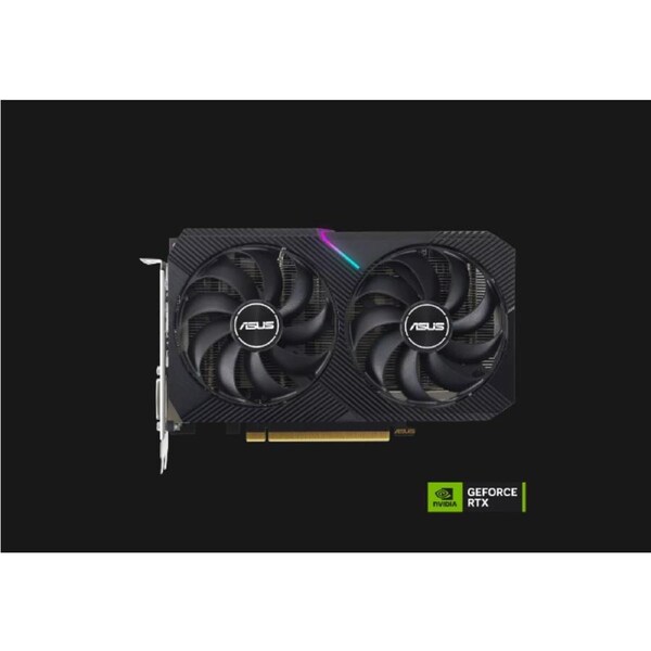ASUS nVidia GeForce DUAL-RTX3050-8G-V2 RTX 3050 V2 8GB GDDR6 with two powerful Axial-tech fans and a 2-slot design for broad compatibility