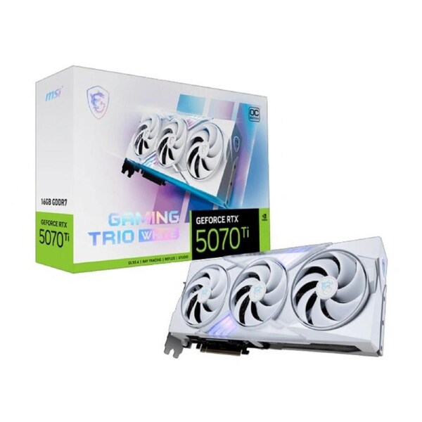 MSI nVidia GeForce RTX 5070 Ti 16G GAMING TRIO OC WHITE, PCI Express Gen 5, Boost: 2572 MHz, CUDA 8960 Units, 16GB GDDR7, HDMI x 1