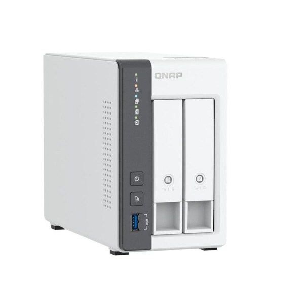 QNAP TS-216G 2-Bay NAS Storage System, 2.5GbE, Quad-Core 2.0GHz, 4GB RAM, Hot-Swappable, AI-Powered, RAID Support, USB One-Touch Backup
