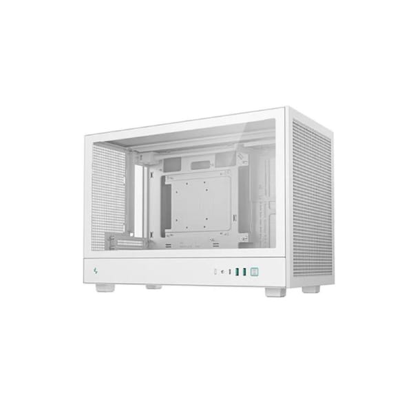 DeepCool CH260 WH M-ATX Case, Extremely Portable Size Abundant Airflow Ventilation Mesh and glass panels Support up to 360mm liquid cooling Direct ins