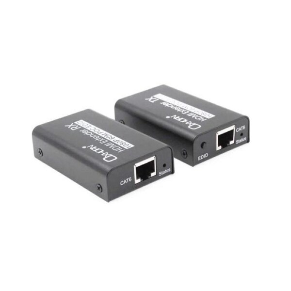 Oxhorn HDMI Extender over Ethernet 1080p HDCP 1.2 FHD up to 60m with PoE function alloy casing Black 2 year warranty