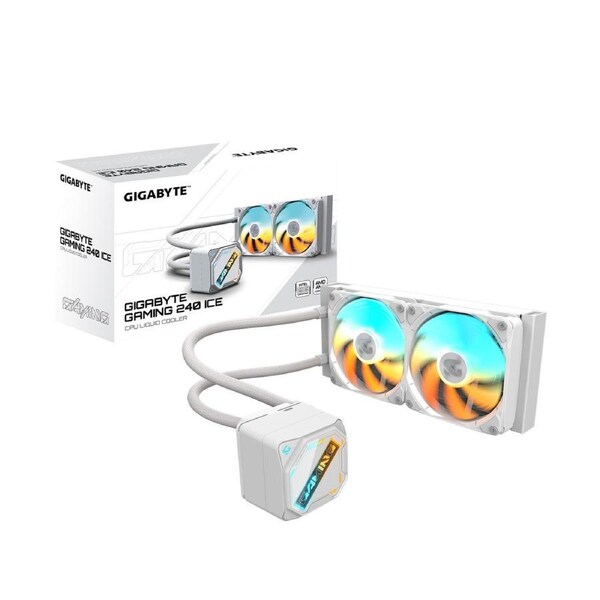 GIGABYTE GAMING 240 ICE all-in-one liquid cooler, Intel 1851 / 1700 / 115X / 1200, AMD AM5 / AM4, Color ICE