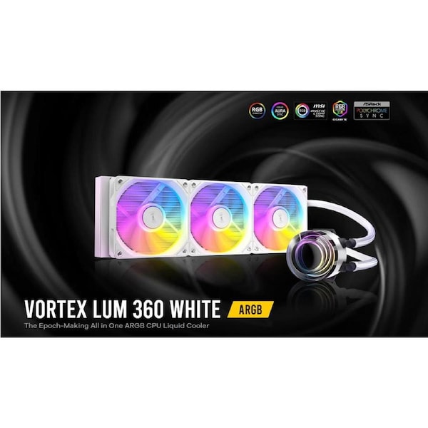 Antec Vortex Lum 360 White ARGB The Epoch-Making All in One ARGB CPU Liquid Cooler