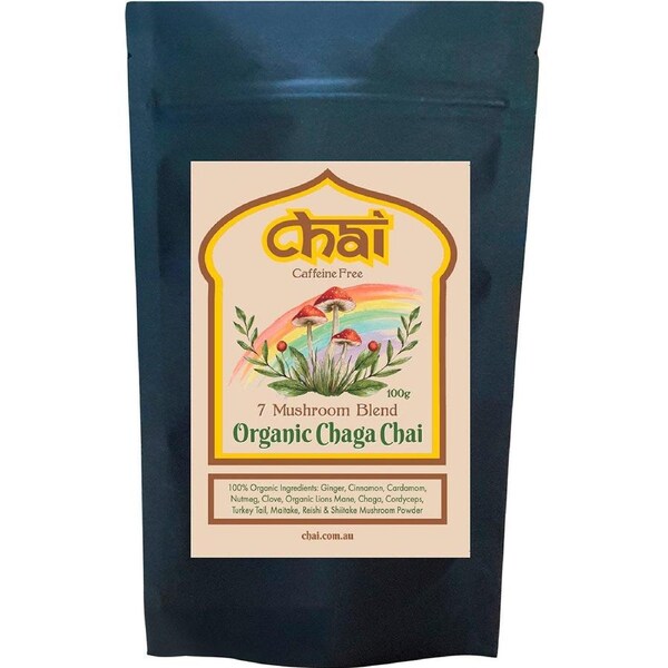 Chai Tea Organic Chaga Chai 7 Mushroom Blend 100g