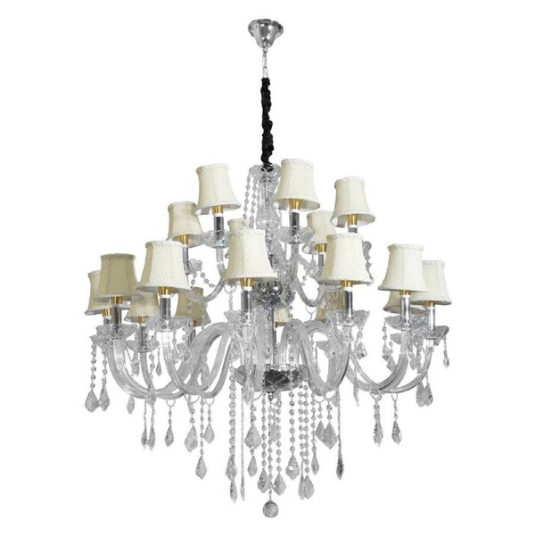 Juliette 18-Light Crystal Chandelier with Shades – 100cm