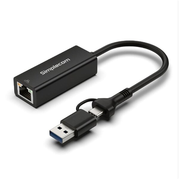 Simplecom NU315C SuperSpeed USB-C and USB-A to Gigabit Ethernet Adapter
