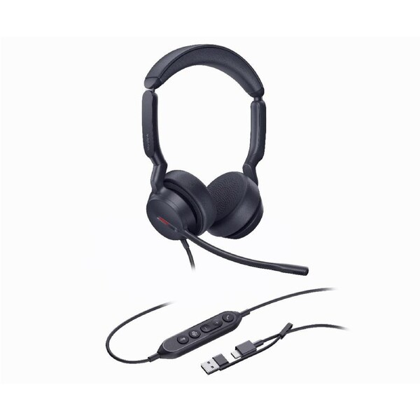 Yealink UH44 Dual Teams USB-C/A Microsoft Certified Teams USB Wired HeadsetDual Noise-Canceling Microphones 35mmSpeaker Busylight Leather Ear Cushions