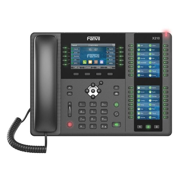 Fanvil X210 Enterprise IP Phone Qty/CTN: 10 PCS, 4.3' (Video) Colour Screen, 20 Lines, 106 x DSS Buttons, Dual Gigabit NIC, Bluetooth, *SBC Ready